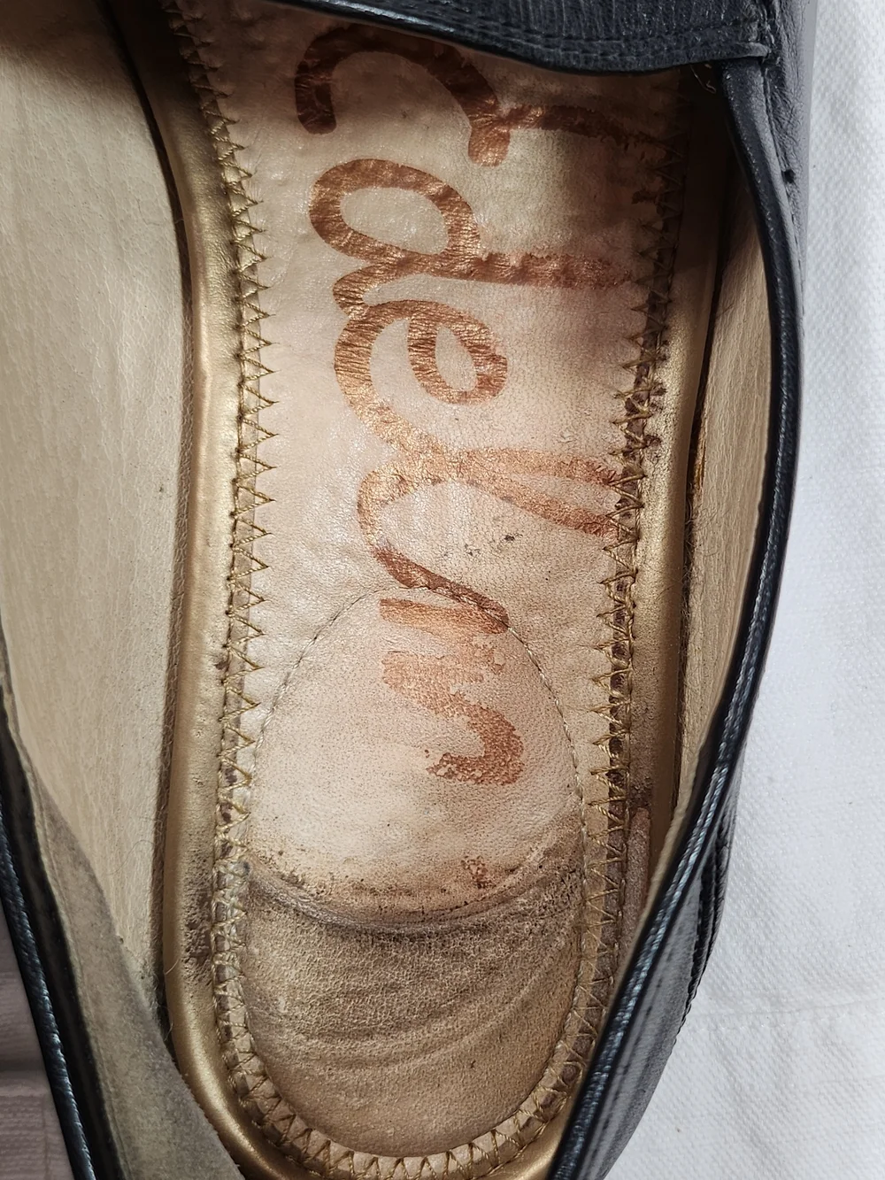 Sam Edelman Black Leather Loraine Horsebit Loafers Sz 8.5 Minimalist Slip On